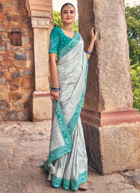 Gray Colour Tathastu New Designer Festive Wear Pure Dola Silk Saree Collection 5309